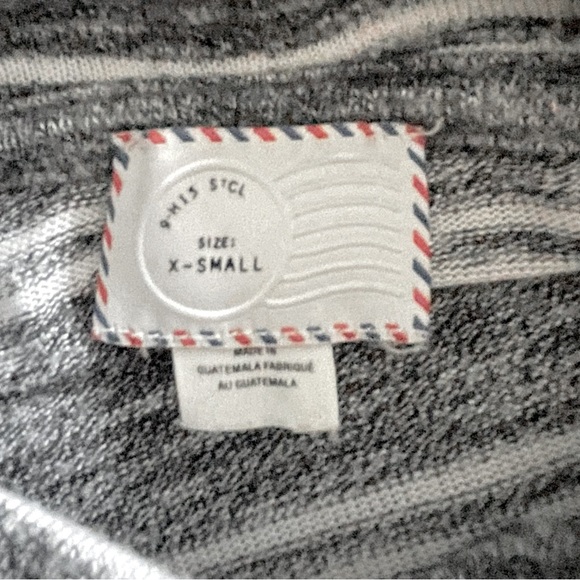 Anthropologie Postmark Grey and White Striped Swing Turtleneck Top Size XS. - Picture 3 of 7